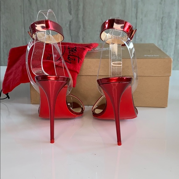 Christian Louboutin red single strap heel 37 - Picture 3 of 5
